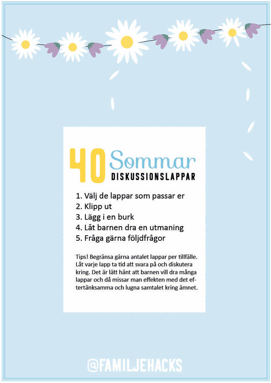 Diskussionslappar: Sommar