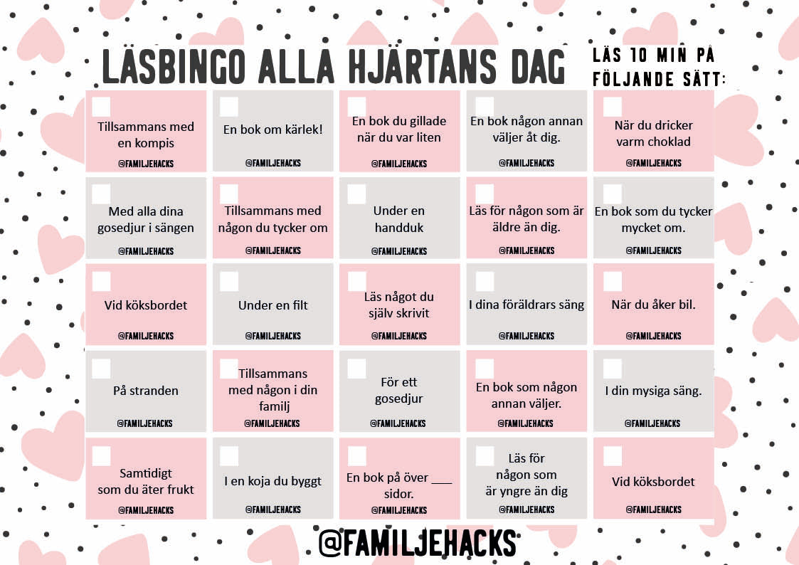 Läsbingo: Alla hjärtans dag