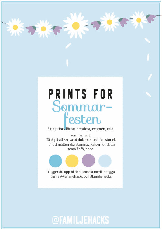 Prints för temakalas: Sommar & student