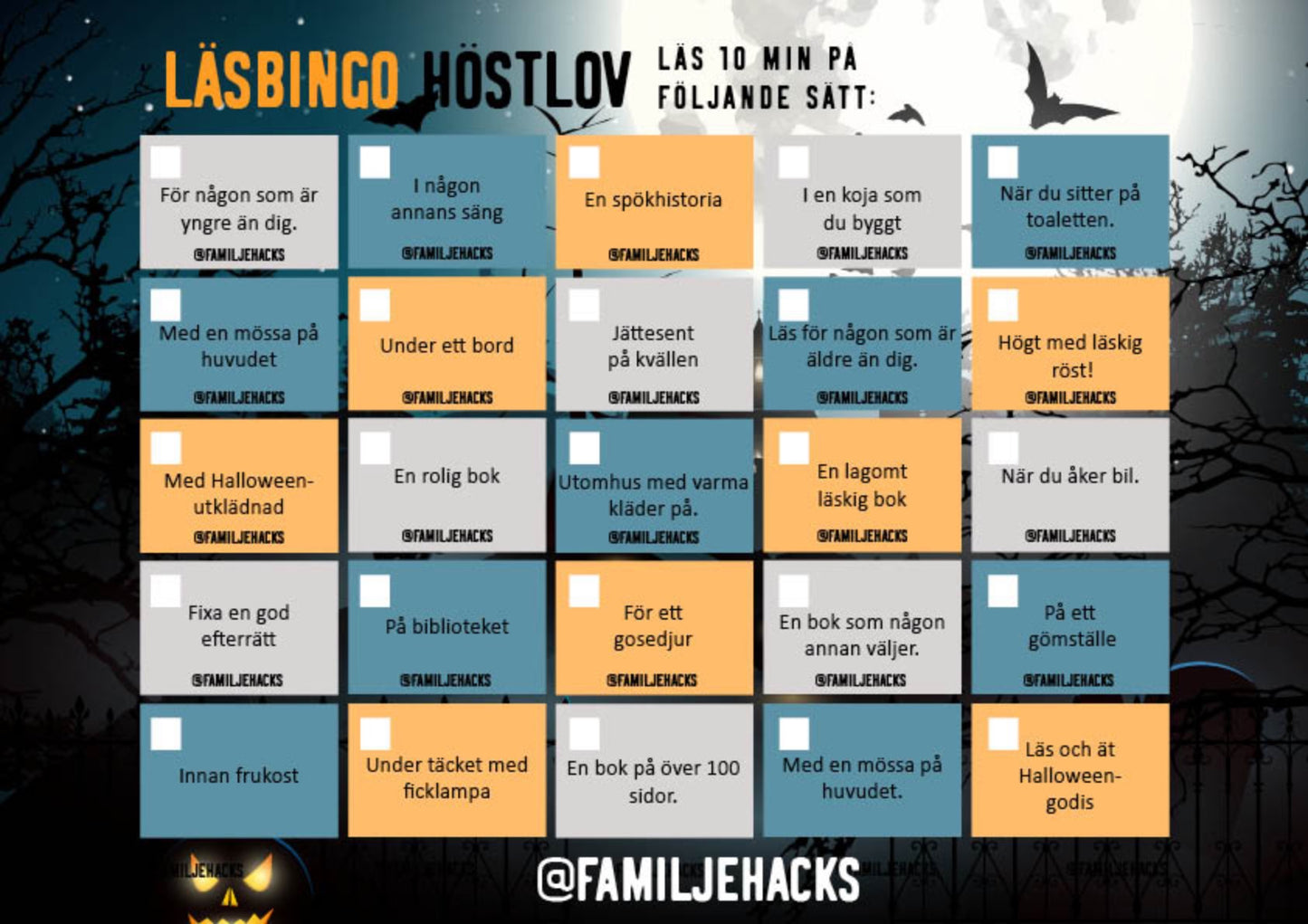 Läsbingo: Halloween