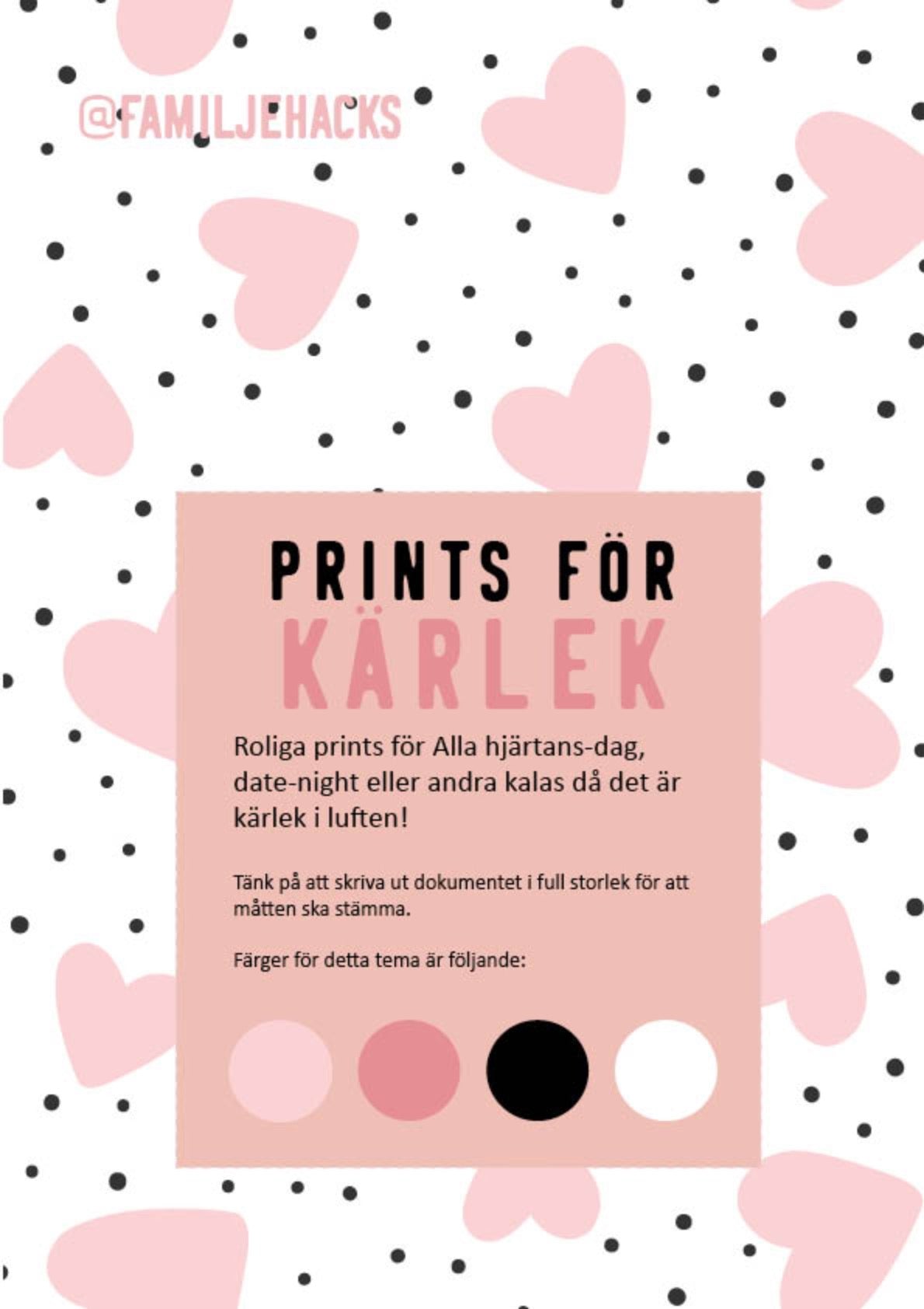 Prints för temakalas: Kärlek (PDF-format)