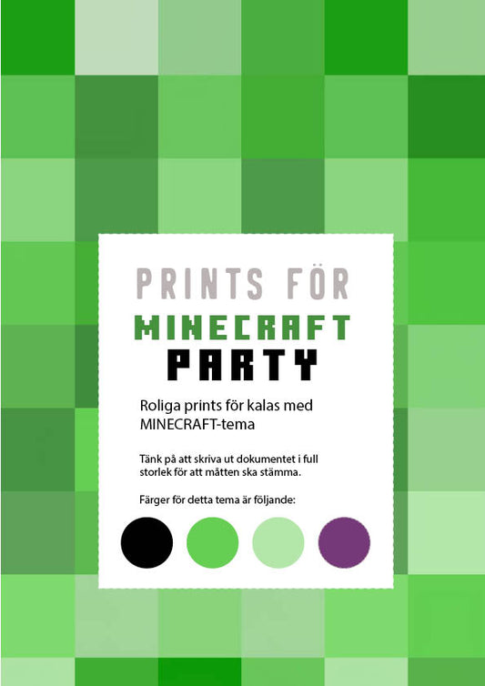 Prints för temakalas: Minecraft (PDF-format)