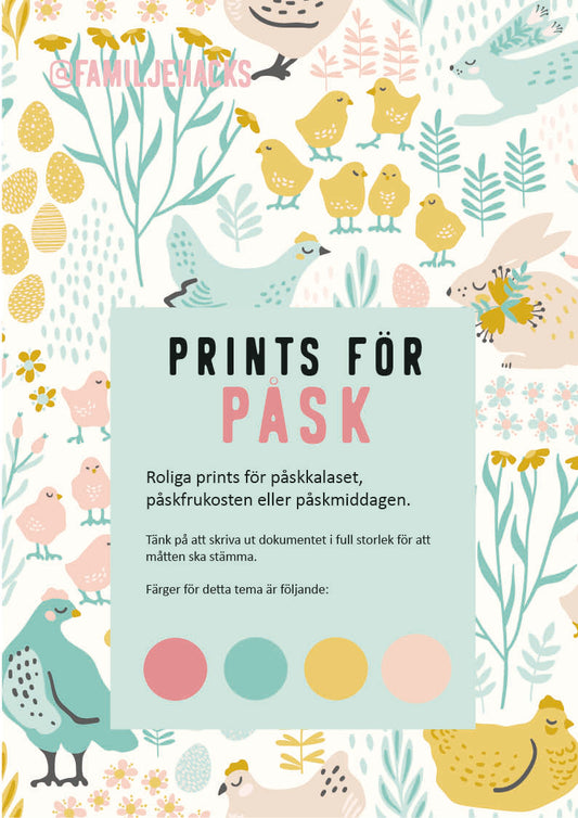 Prints för temakalas: Påsk (PDF-format)