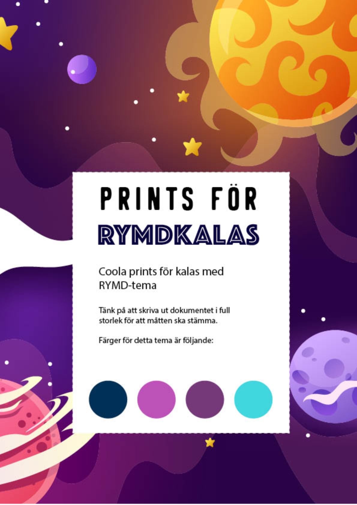 Prints för temakalas: Rymden (PDF-format)