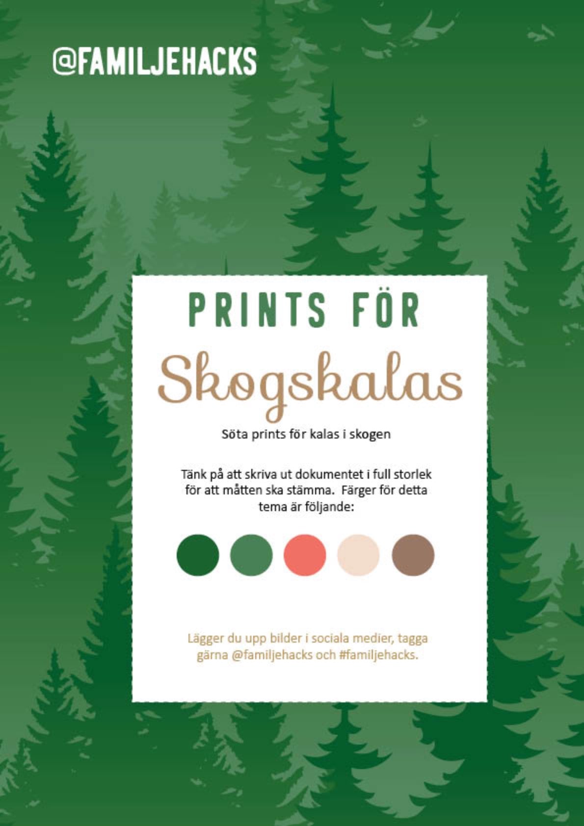 Prints för temakalas: Skogen (PDF-format)