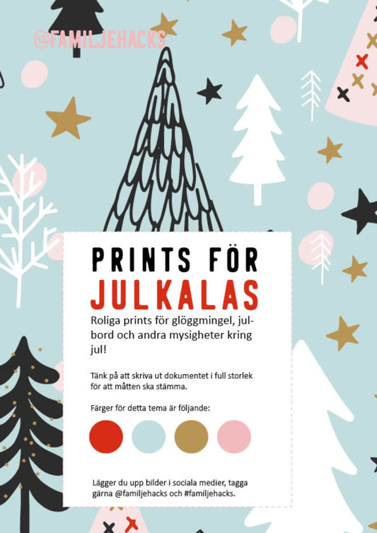 Prints för temakalas: Julkalas (PDF-format)