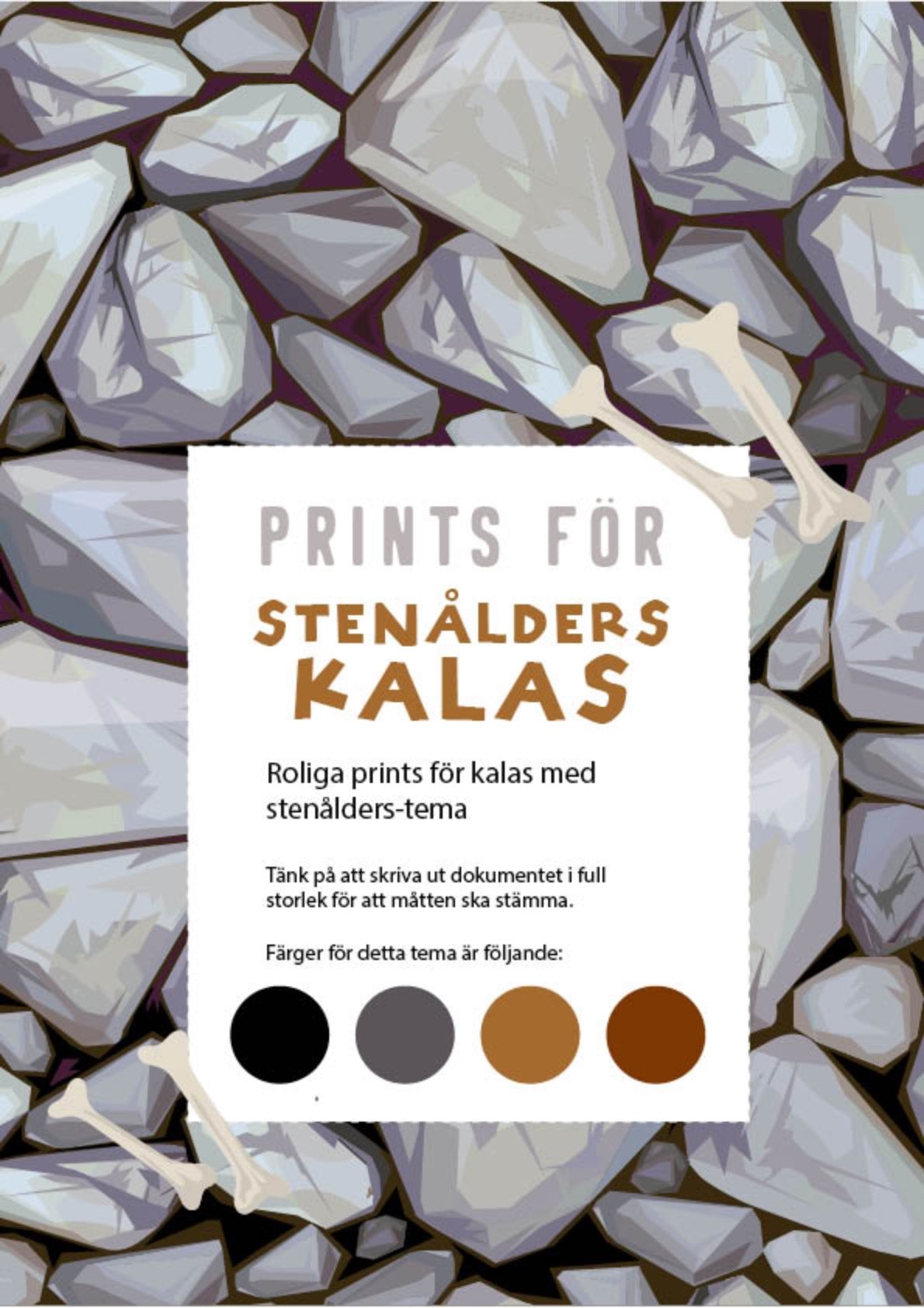 Prints för temakalas: Stenåldern (PDF-format)